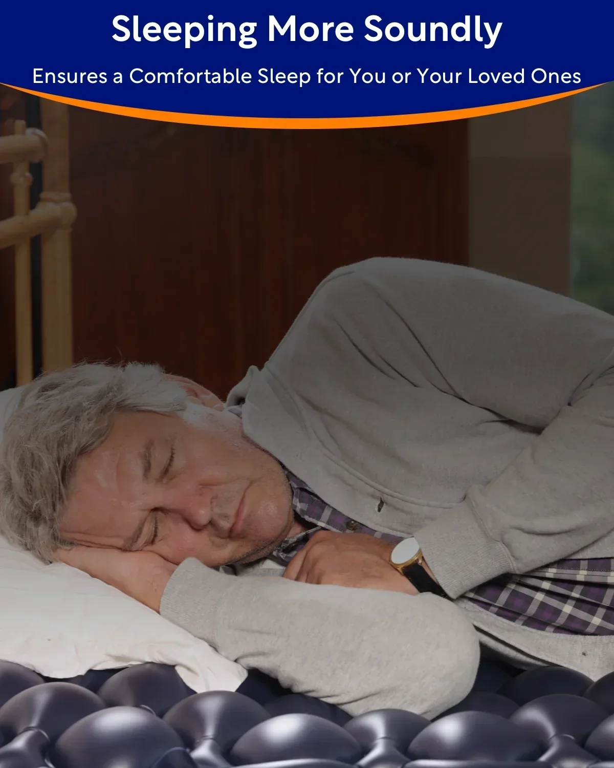 VOCIC Alternating Air Pressure Mattress Pad, Blue, 89"X38"X3", Vinyl - S34 - Image 2