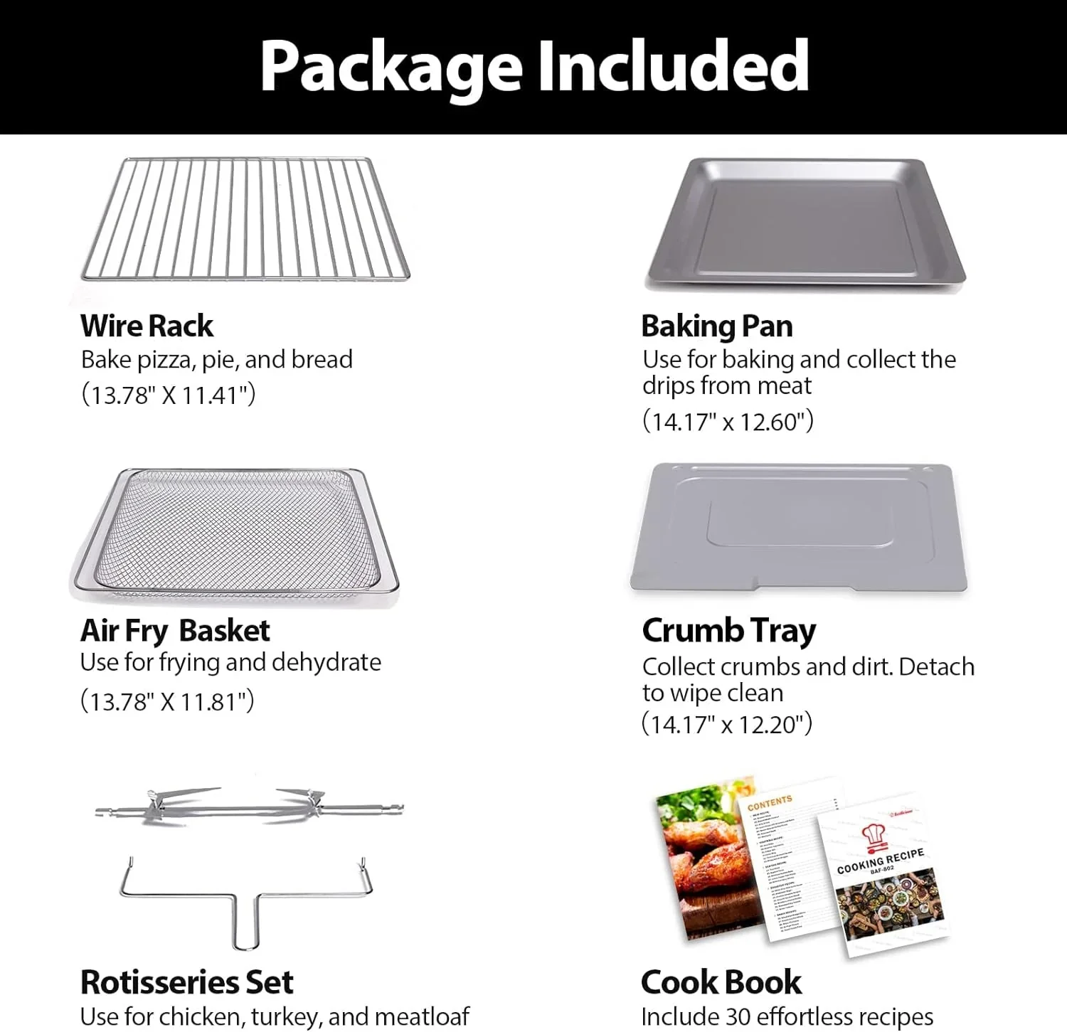 Beelicious Air Fryer Oven Combo, 32QT, Black, 19-in-1 - BAF-802 - Image 6