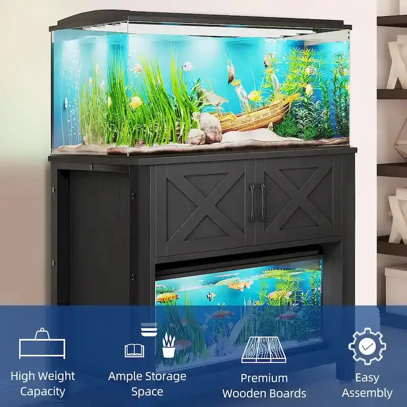 Moasis Aquarium Stand Cabinet For 40-50 Gallon Fish Tanks With Built-In Power Outlets - Image 5