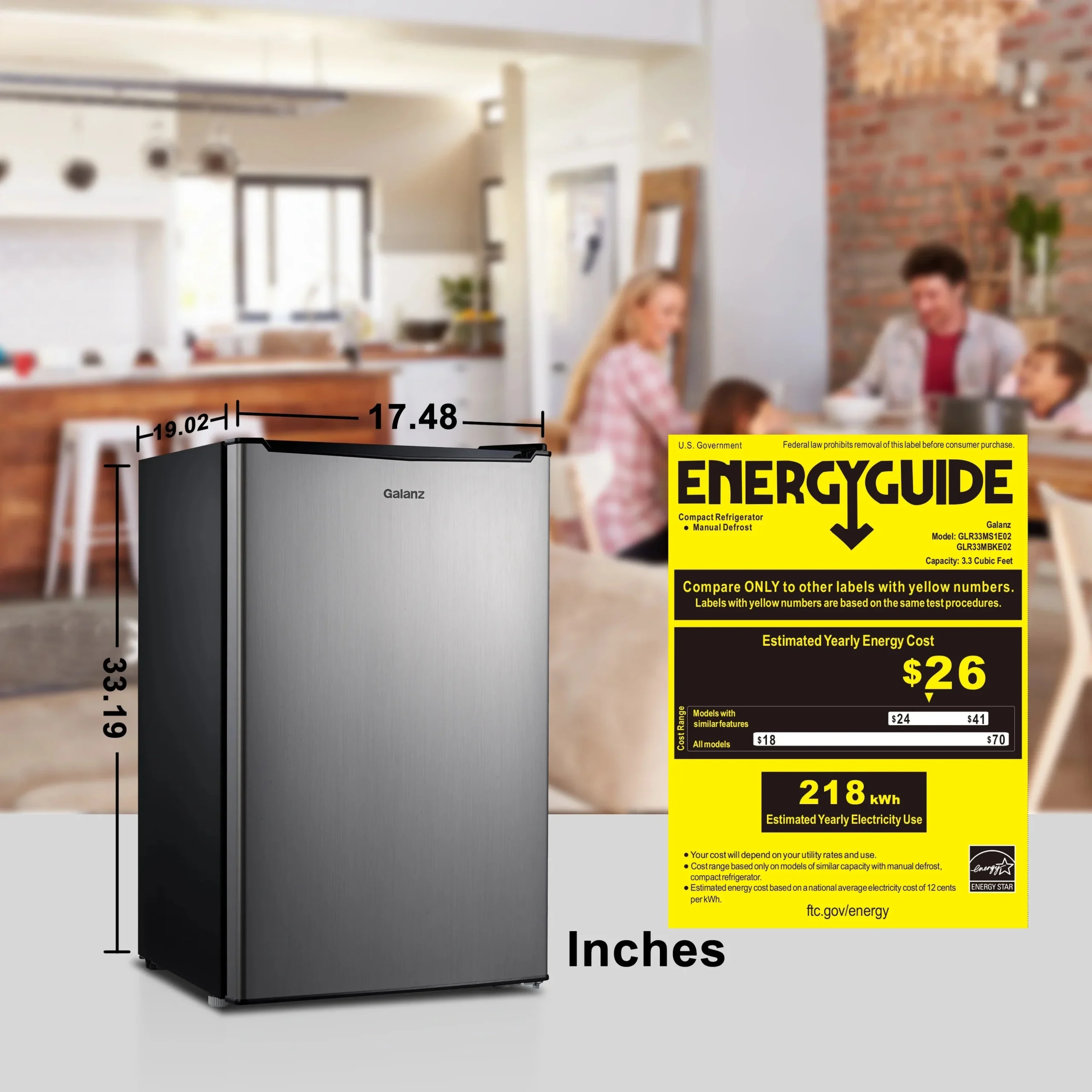 Galanz 3.3 Cu Ft One Door Mini Fridge, Black - Image 18