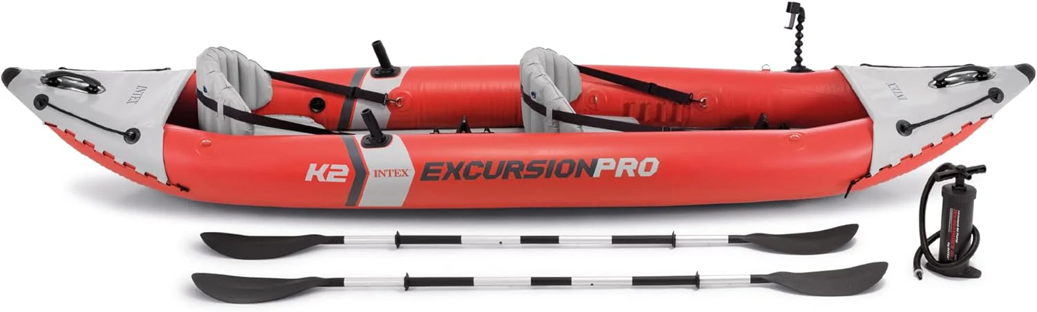 Excursion Pro Inflatable Kayak Series: Includes Deluxe 86in Kayak Paddles and High-Output Pump – SuperTough PVC – Adjustable Bucket Seat – Fishing Rod Holders – Grab Handles - Image 5