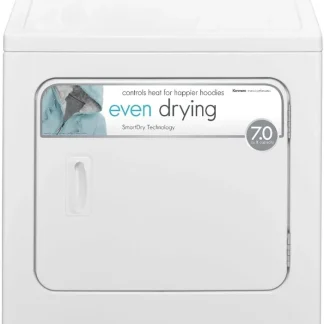 Kenmore Front Load Electric Dryer With Wrinkle Guard, 29in, 7.0 Cu. Ft., White - 62332