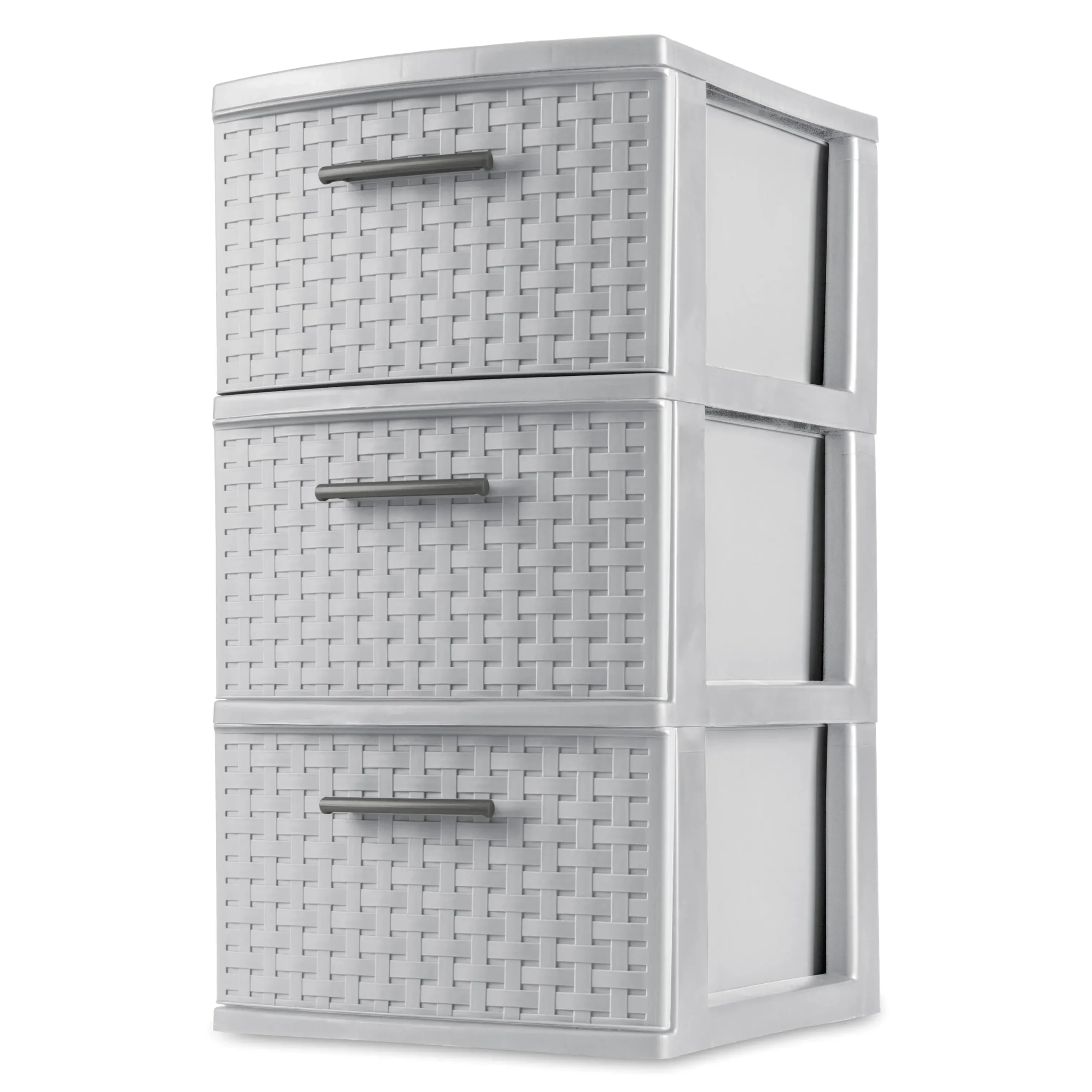 Sterilite 3 Drawer Weave Storage Tower - Cement