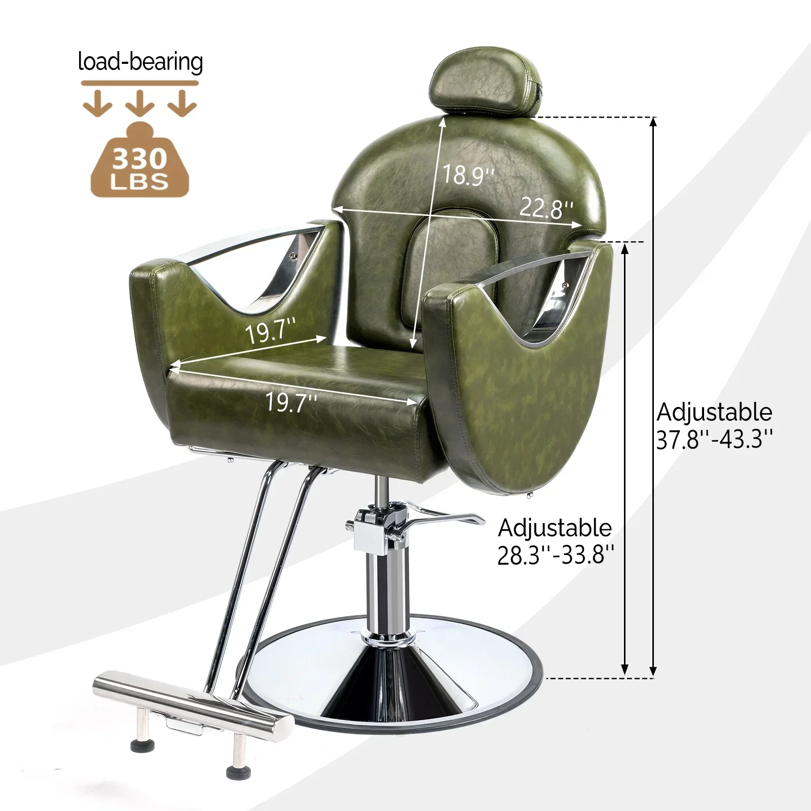 OmySalon Reclining Salon Chair With Footrest And 330 lbs Capacity - Image 7