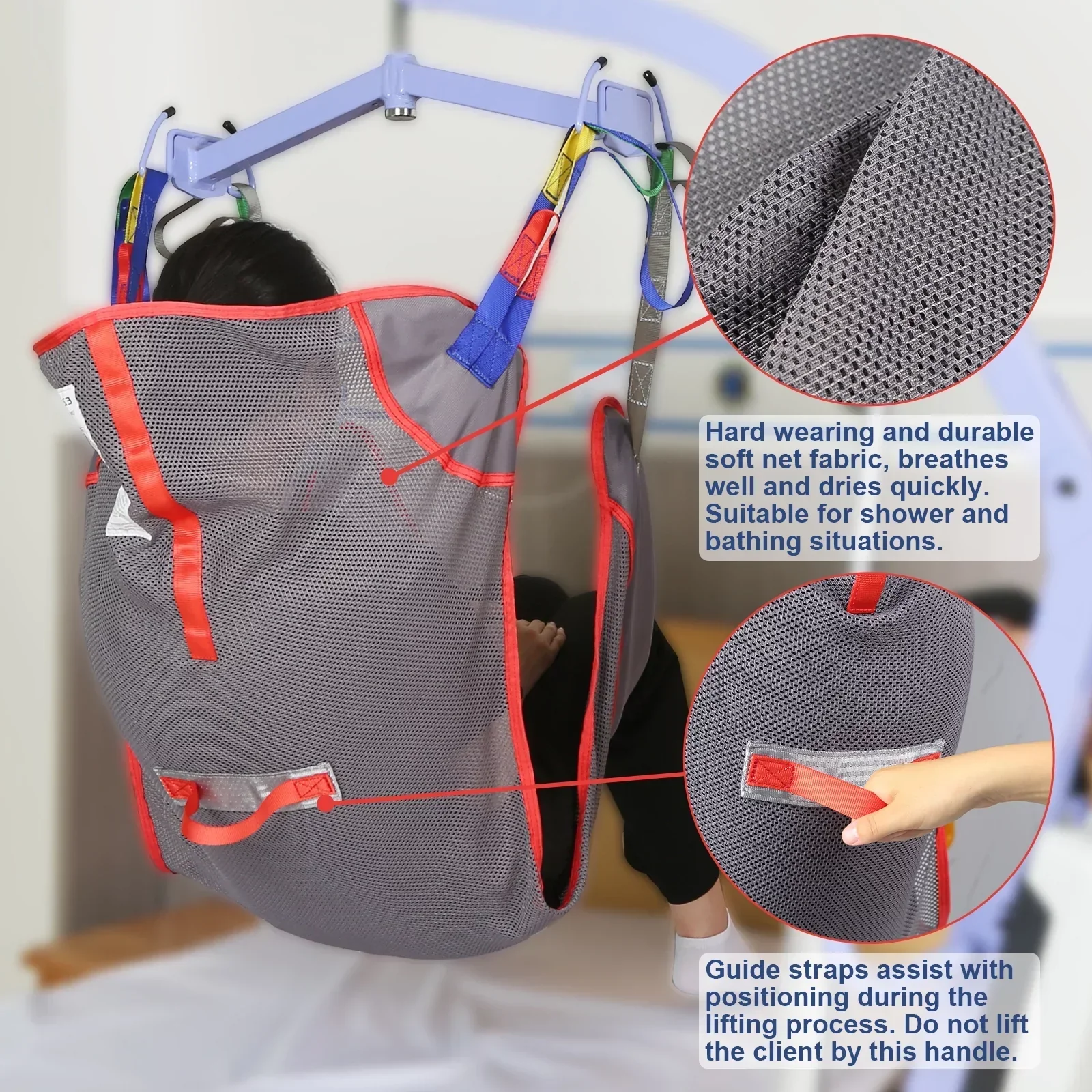 EZ Assistive Full Body Patient Lift Sling - Mesh Fabric, 500 lb, Sizes S/M/L - Image 4