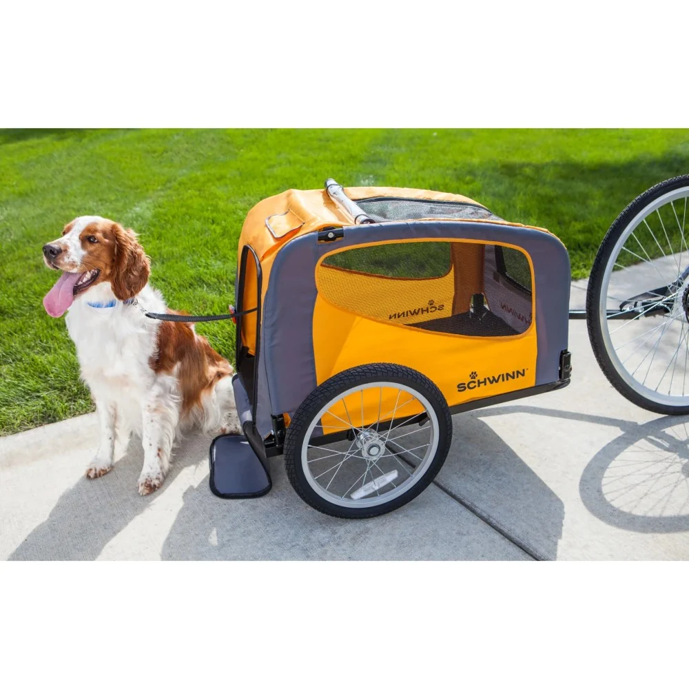 Schwinn Rascal Pet Bicycle Trailer, 16-Inch Wheels, 50 Lbs. Capacity, Orange - Image 3