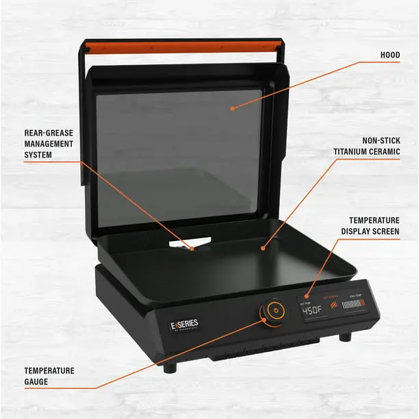 Blackstone E-Series 17-Inch Electric Tabletop Griddle With Hood - 238 Sq In - Image 6