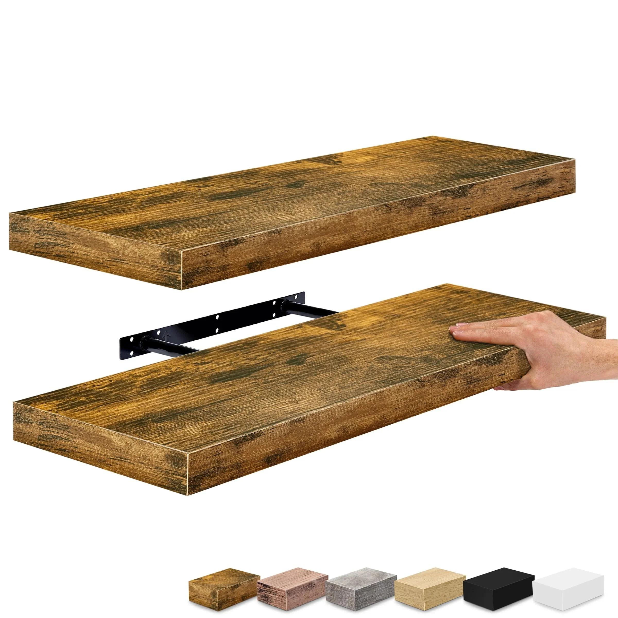 24 Inch Extra Long Floating Wall Shelf Set, 2 Count - Image 16