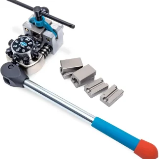 Brake Line Flaring Tool Kit | 45° Degree Single Double & Bubble Brake Tubing Flares | Use with Hydraulic Hose | Ideal for Stainless Steel Tube or Copper Pipe | Inc 4 Split Dies