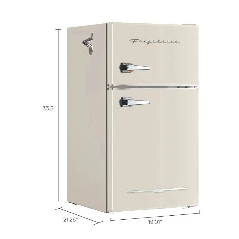 Frigidaire 3.1 Cu. Ft. 2-Door Retro Compact Refrigerator With Built-In Side Bottle Opener - Cream - Image 12