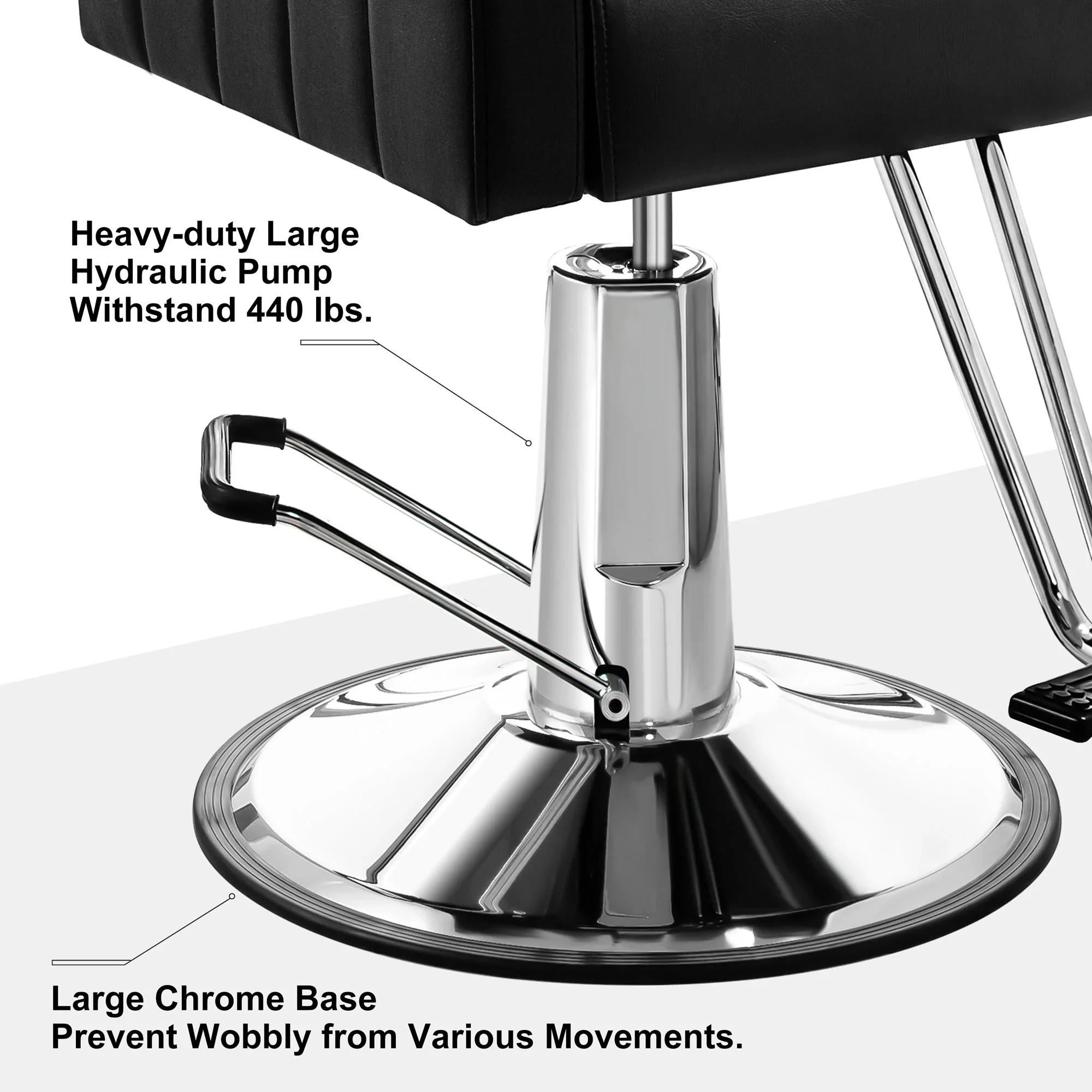 Baasha Reclining Salon Chair With Heavy Duty Hydraulic Pump - Image 7