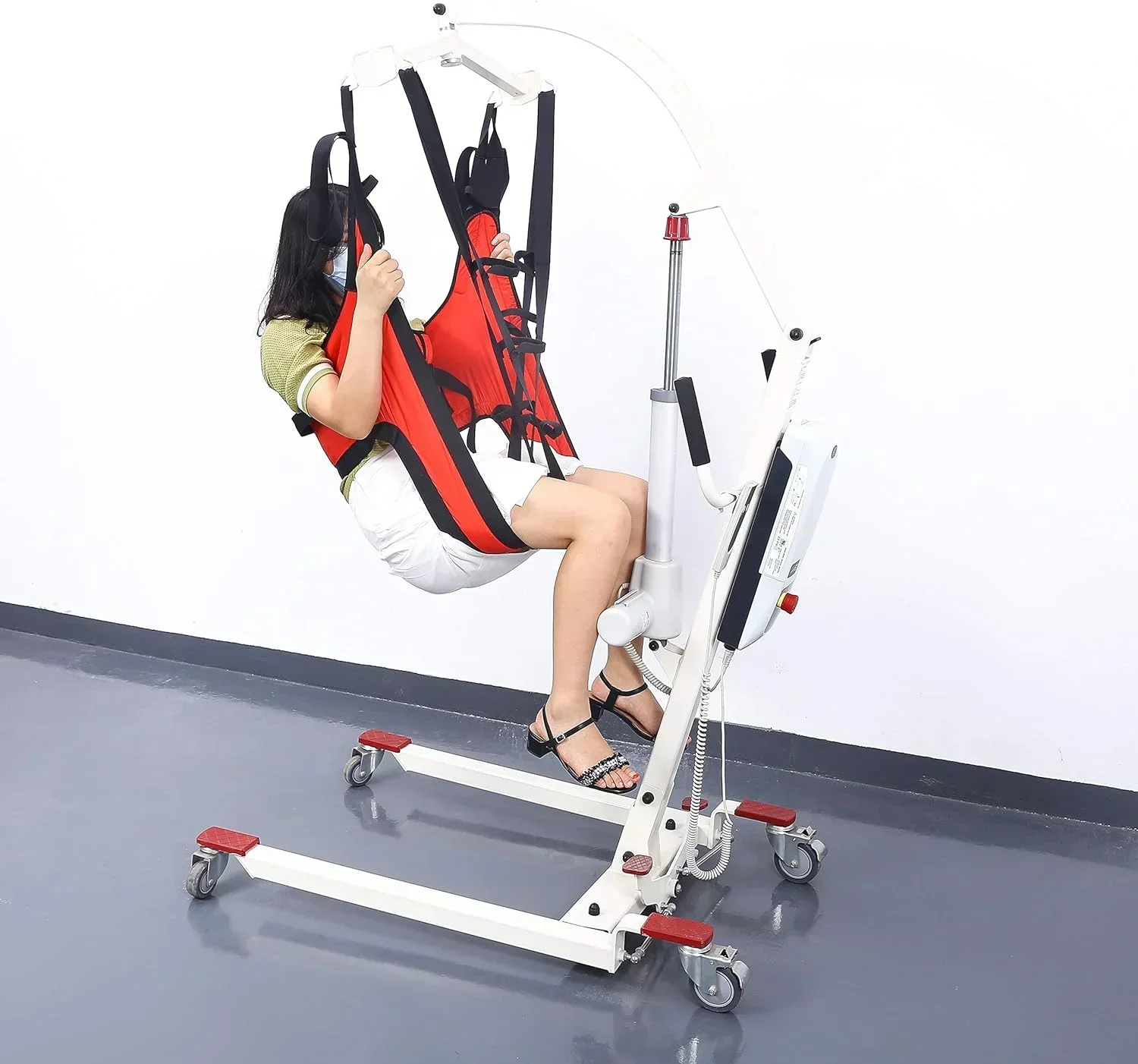 AMQTSLM Commode Patient Lift Sling, Red, 36.6 x 37.8 in, 200-500 lb Capacity - Image 3