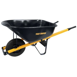 2025 True Temper R6STFFEC 6 cu. ft. Barrow in a Box Steel Wheelbarrow with Never Flat Tire and Steel Handles