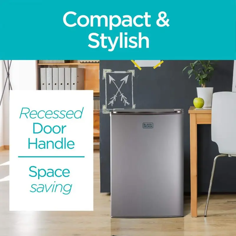 BLACK+DECKER 2.5 cu. ft. Mini Fridge With Freezer, Stainless Look - BCRK25V - Image 3