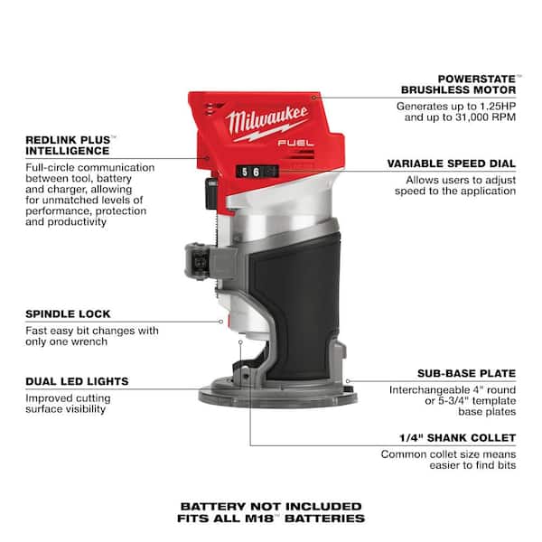 M18 FUEL 18-Volt Lithium Ion Brushless Cordless Combo Kit 6-Tool with Jig Saw and Compact Router - Image 9