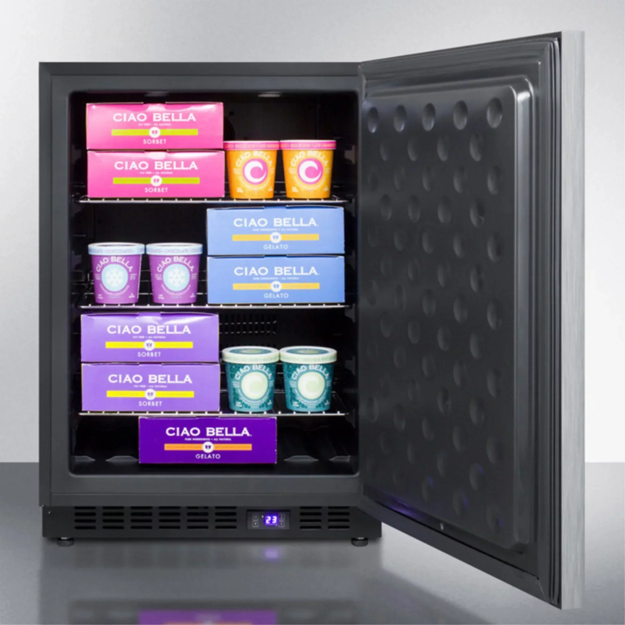 Frost-Free Built-In Undercounter All-Freezer With Stainless Steel Wrapped Exterior And Horizontal Handle - Image 4