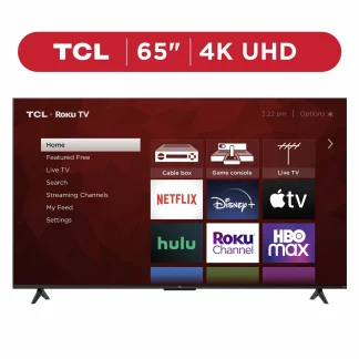 TCL 65′′ 4-Series 4K UHD HDR Smart Roku TV – Stunning Picture & Endless Entertainment