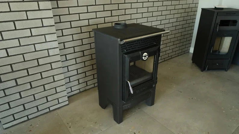 Indoor Wood Burning Cooking Stove 57cm x 55,5cm x 99,5cm, Matte Black - Stove 315 - Image 16