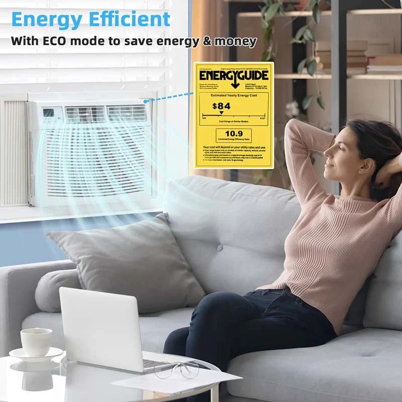 10000 BTU Window Air Conditioner With Remote, ECO Mode And Dehumidifier - White - Image 7