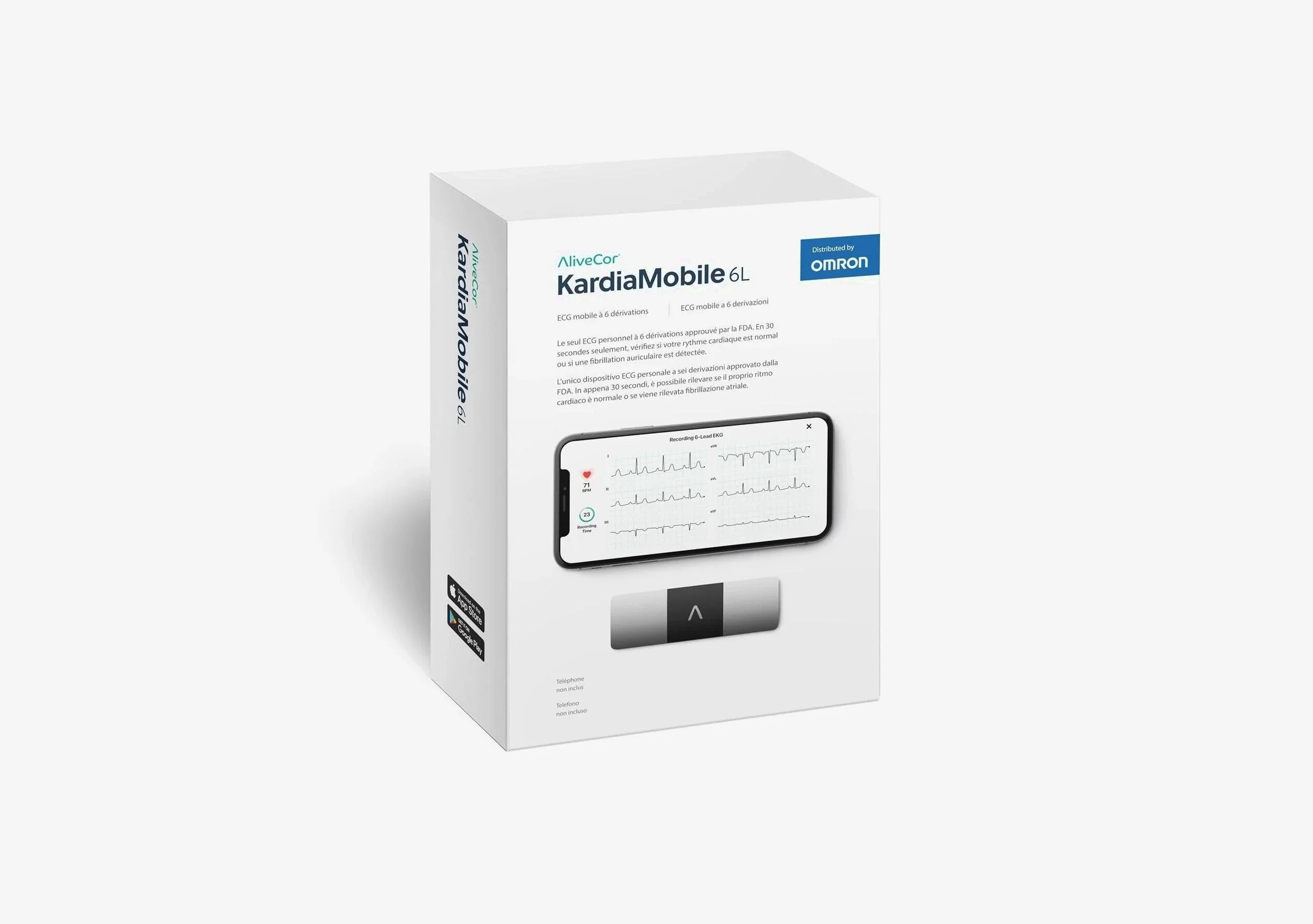 AliveCor KardiaMobile 6L Personal EKG Monitor, Black - KM-6L-E - Image 3