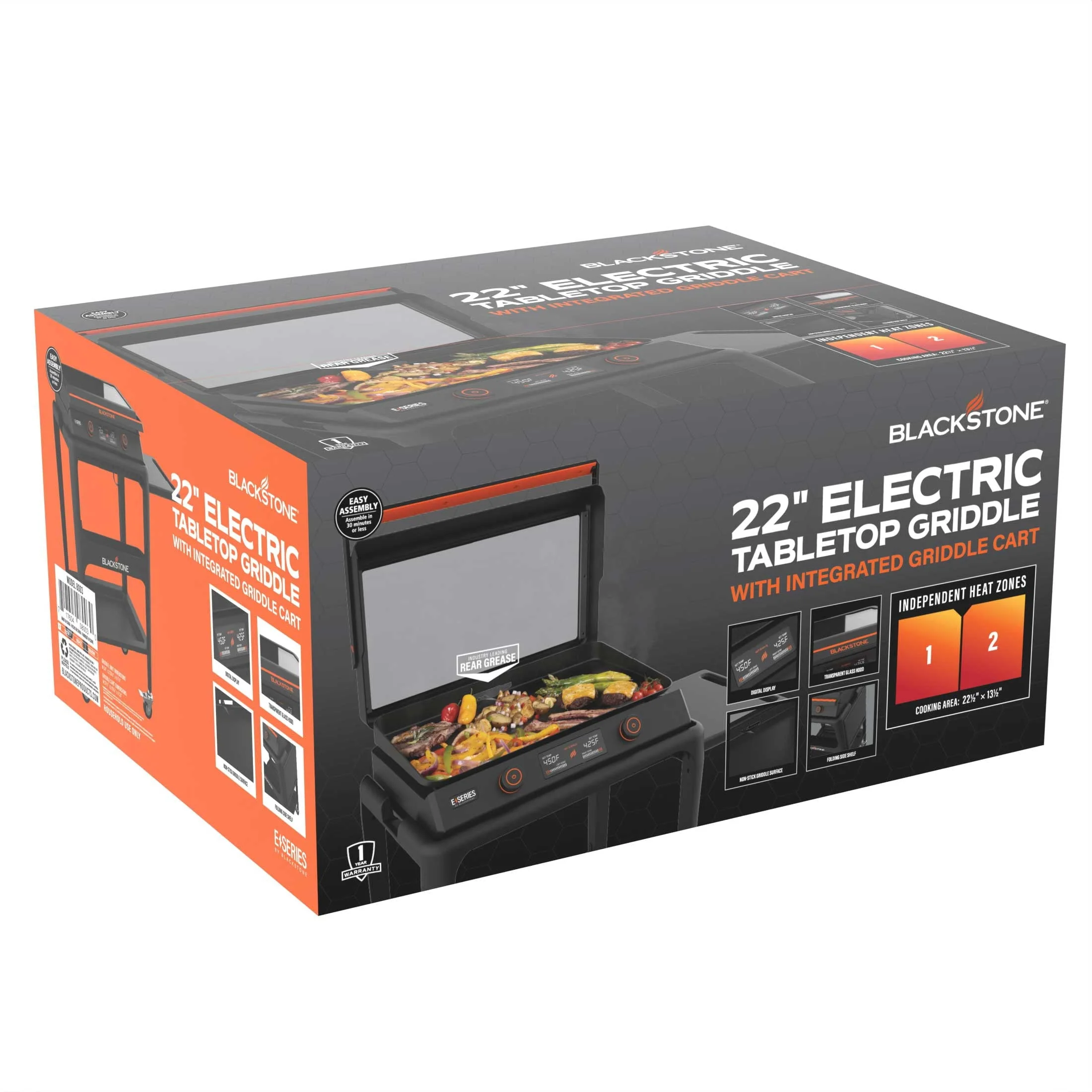 Blackstone E - Series 2 - Burner 22" Electric Tabletop Griddle with Prep Cart - Image 3