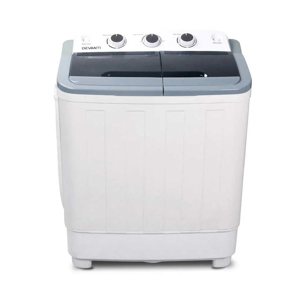 Devanti Twin Tub Portable Washing Machine 5KG - White - Image 3