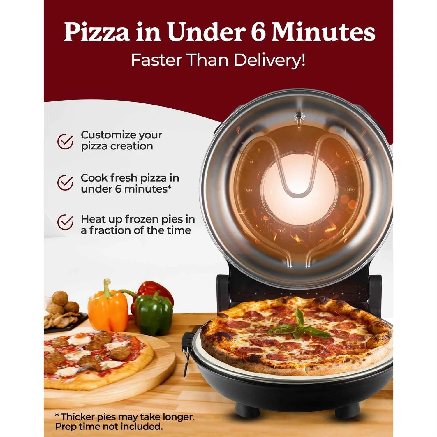Granitestone Piezano Countertop Pizza Oven With 12in Pizza Stone - Image 3
