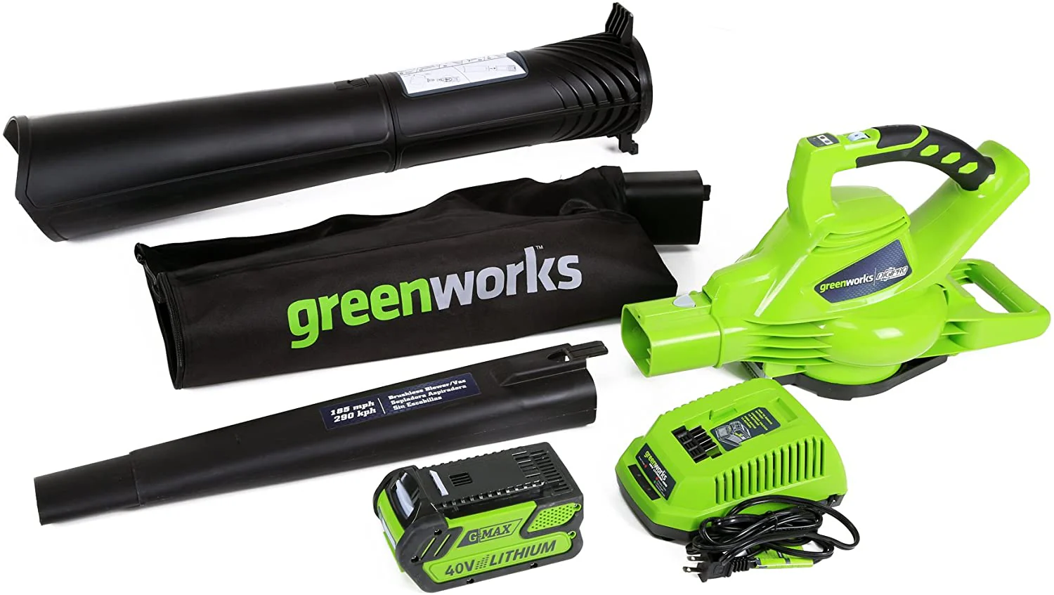 40V 185 MPH Variable Speed Cordless Leaf Blower/Vacuum, 4.0Ah Battery and Charger Included 24322 - Image 2