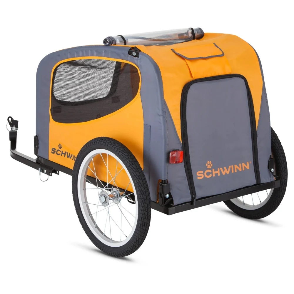 Schwinn Rascal Pet Bicycle Trailer, 16-Inch Wheels, 50 Lbs. Capacity, Orange - Image 8