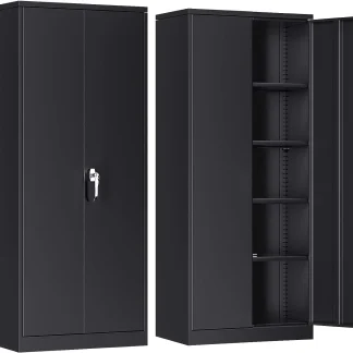 Atripark Metal Storage Cabinet with Lock, 72" Lockable Garage Tool Cabinet with Doors