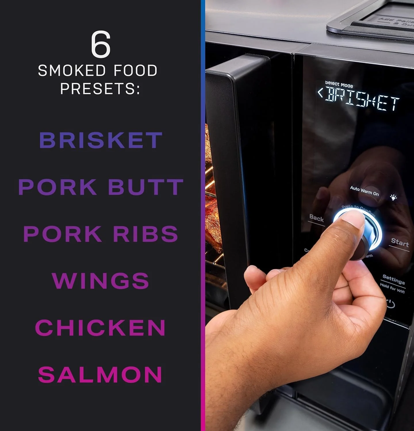 GE Profile Smart Indoor Pellet Smoker With Active Smoke Filtration, 5 Smoke Settings, WiFi Connected - Black - Image 3