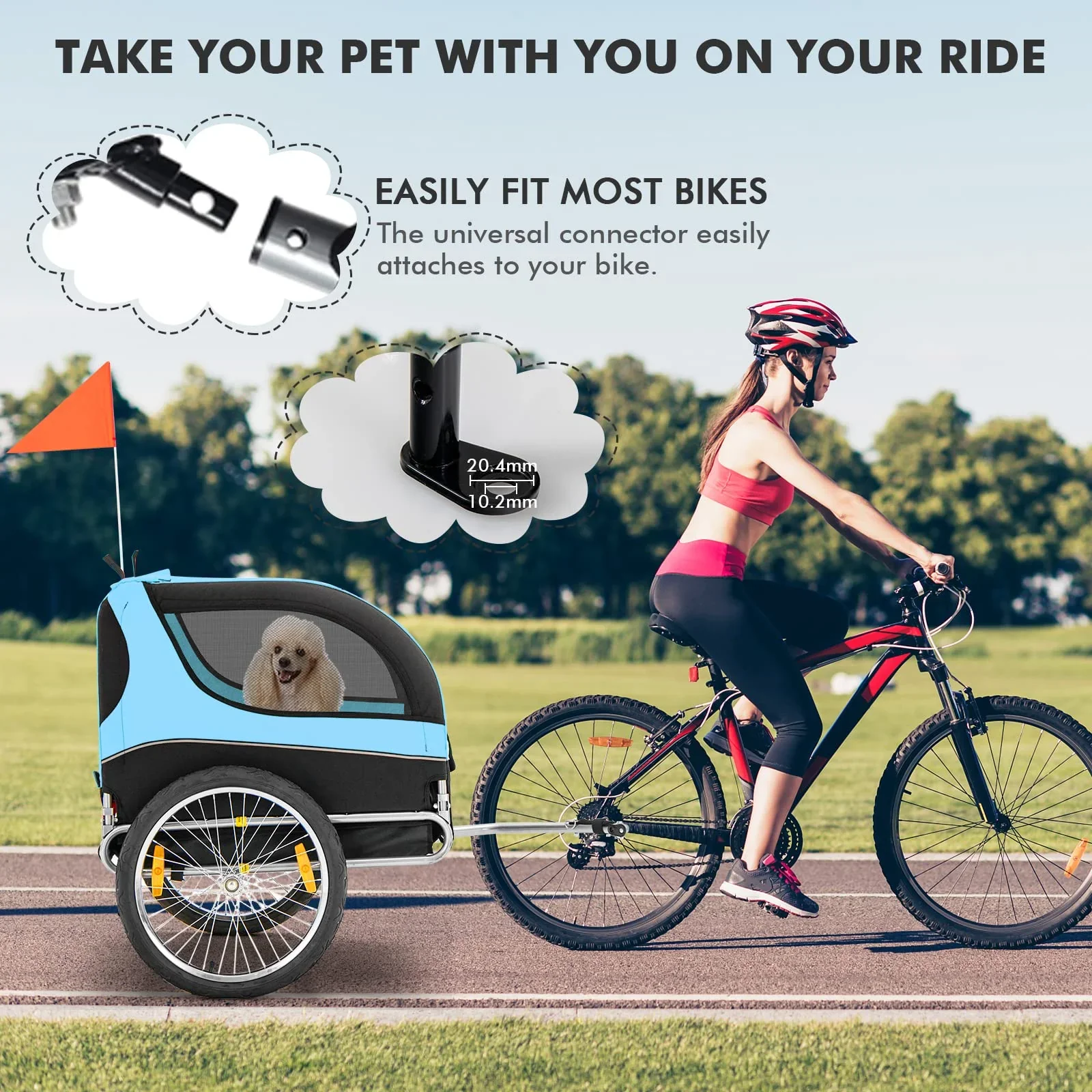 Pet Bike Trailer Holds 40kg Bicycle Trailer for Small & Medium-Sized Dogs - Image 5