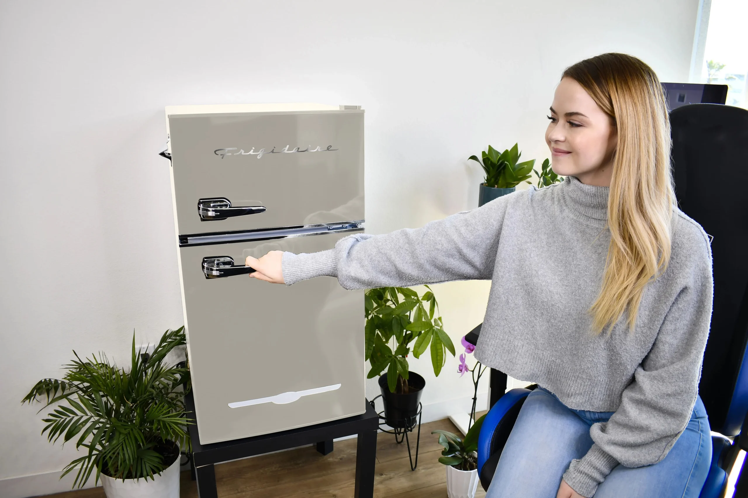 Frigidaire 3.1 Cu. Ft. 2-Door Retro Compact Refrigerator With Built-In Side Bottle Opener - Cream - Image 5