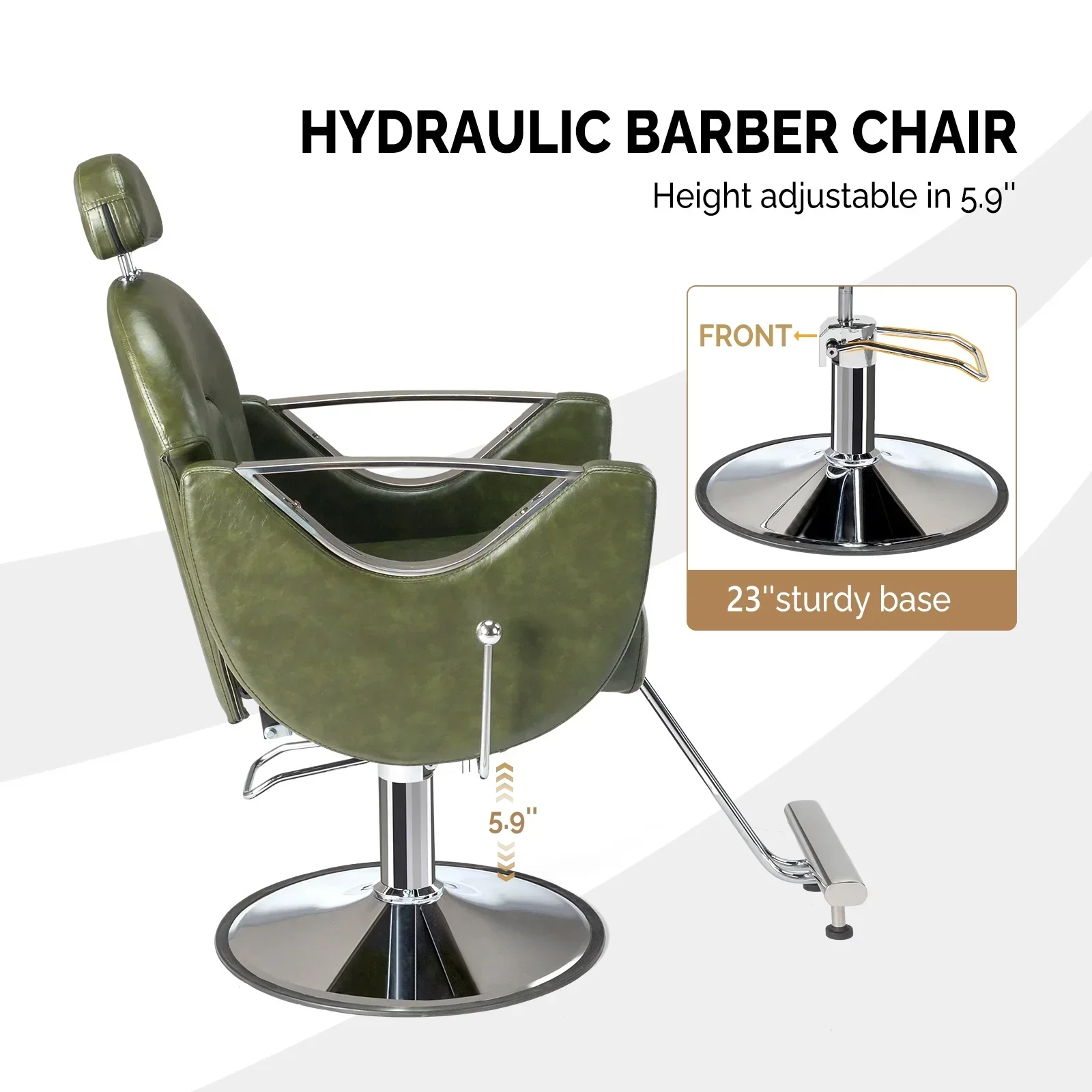 OmySalon Reclining Salon Chair With Footrest And 330 lbs Capacity - Image 4