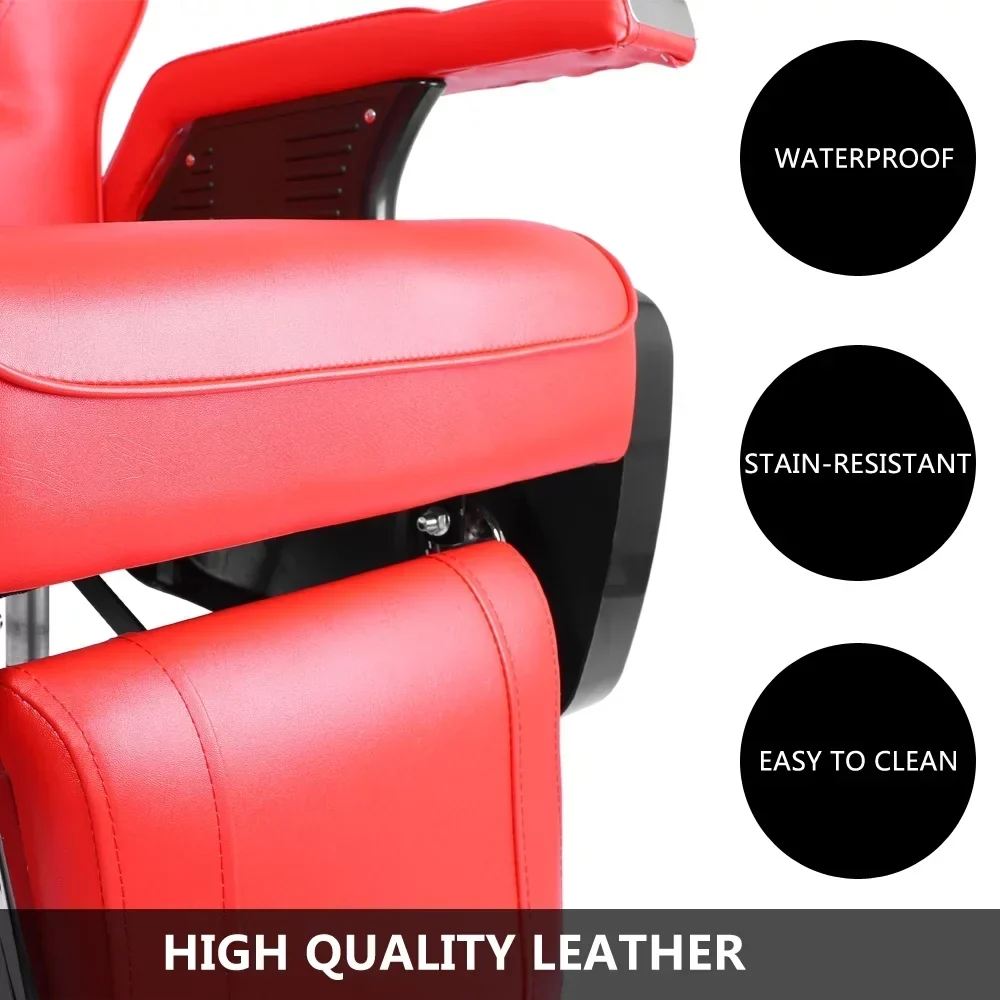 OmySalon Reclining Hydraulic Barber Chair, Black, 38.2 x 27.6 x 39.4 in - Image 3