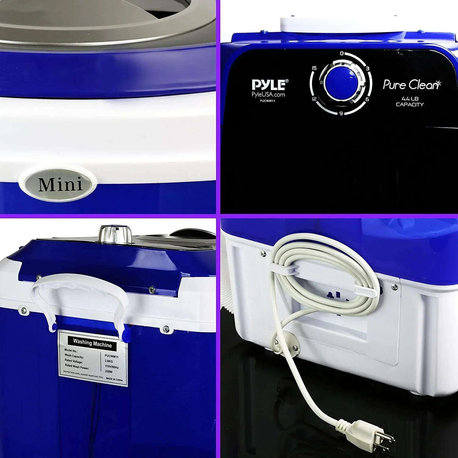 Pyle Mini Portable Washing Machine - 4.5 lbs / 19 Liters - Image 3