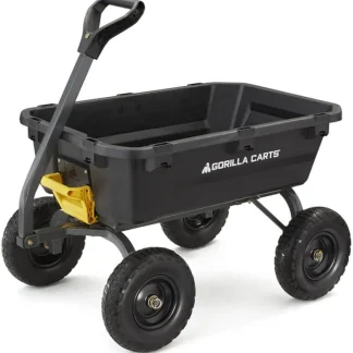 7GCG-NF Heavy-Duty Poly Dump Garden Cart with No-Flat Tires, 7 Cubic Feet, 1200-Pound Capacity, Black, Amazon Exclusive