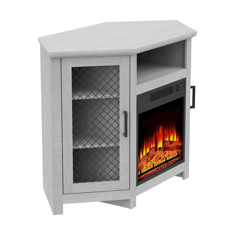 45 inch Industrial Corner Electric Fireplace TV Stand Console Table - 17 Electric Fireplace - Image 10