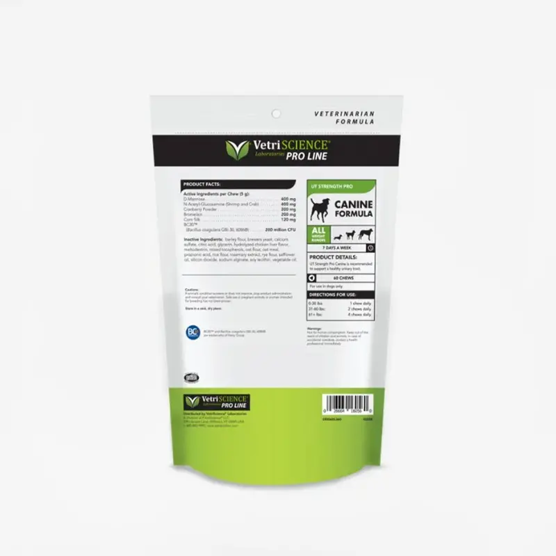 VetriScience UT Strength Pro Dog Urinary Tract Supplement - D-Mannose, NAG & Probiotics - Image 2