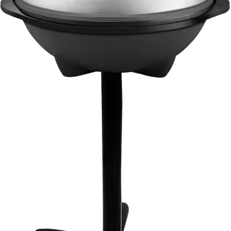 George Foreman Indoor/Outdoor Electric Patio Grill, Apartment Approved, 15-Serving, Removable Stand, Black