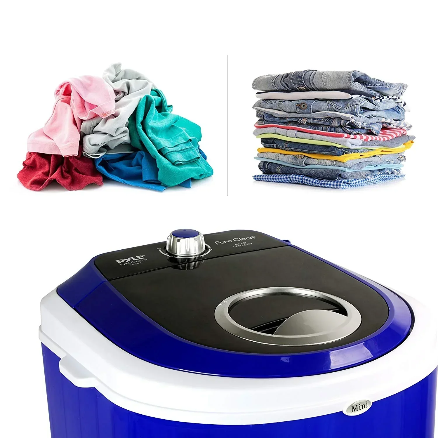 Pyle Mini Portable Washing Machine - 4.5 lbs / 19 Liters - Image 2