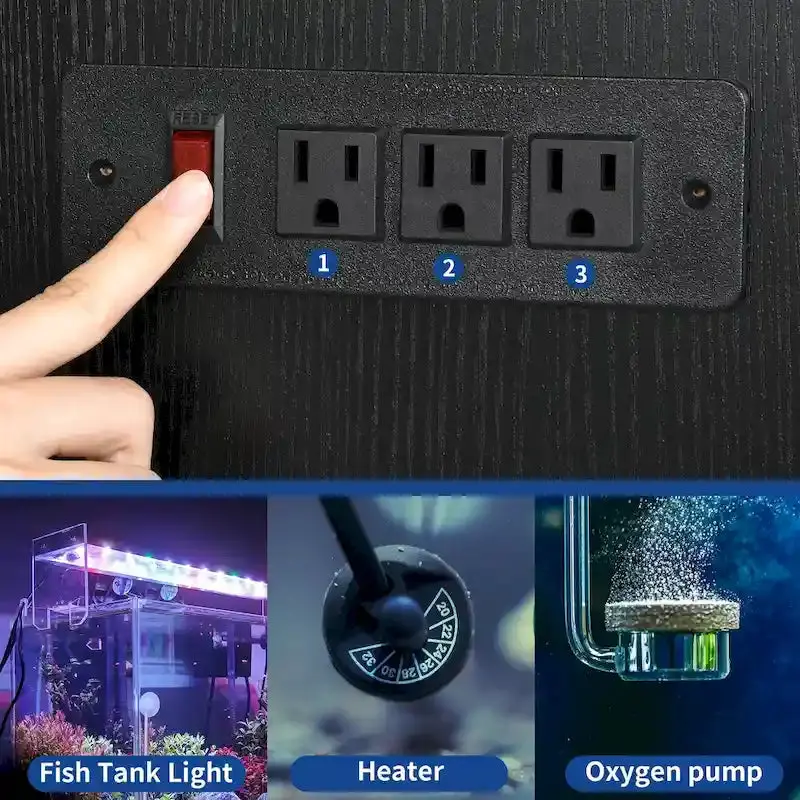 Moasis Aquarium Stand Cabinet For 40-50 Gallon Fish Tanks With Built-In Power Outlets - Image 7