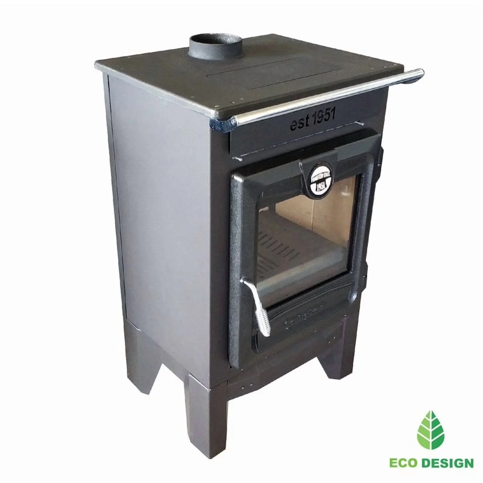 Indoor Wood Burning Cooking Stove 57cm x 55,5cm x 99,5cm, Matte Black - Stove 315