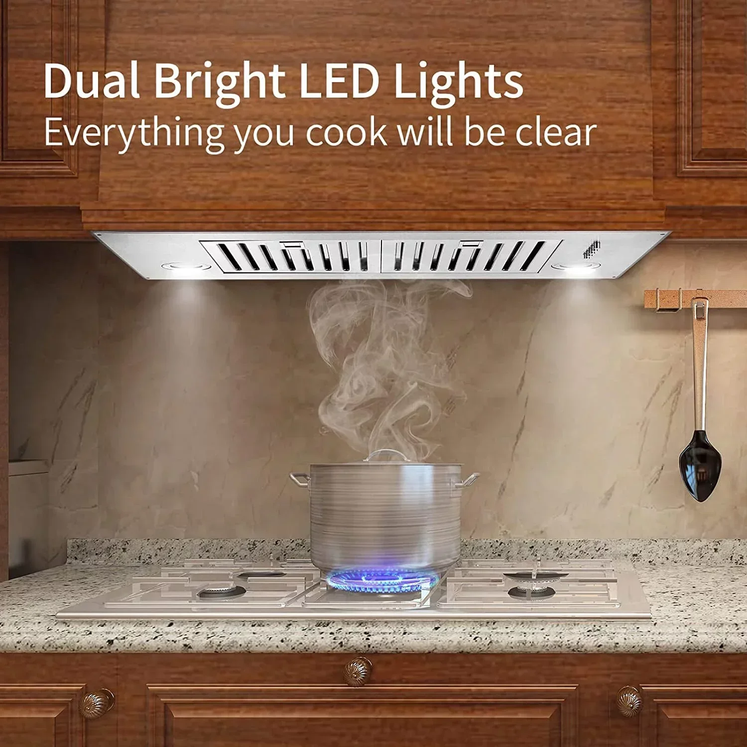 Range Hood 30 inch Built-In Insert Vent Hood, 600 CFM, Stainless Steel - Image 3