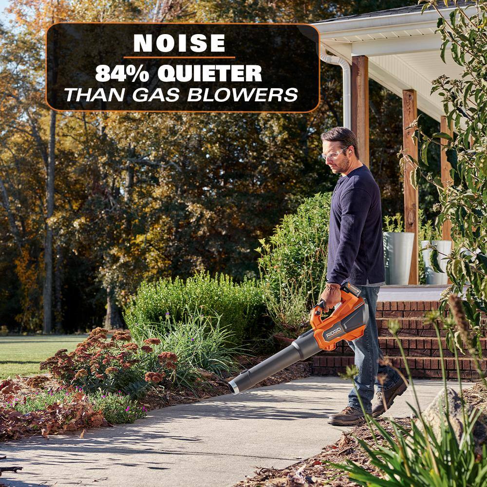 RIDGID 18V Brushless Cordless Leaf Blower, 510 CFM, 130 MPH, with 6.0Ah Battery & Charger - Image 5