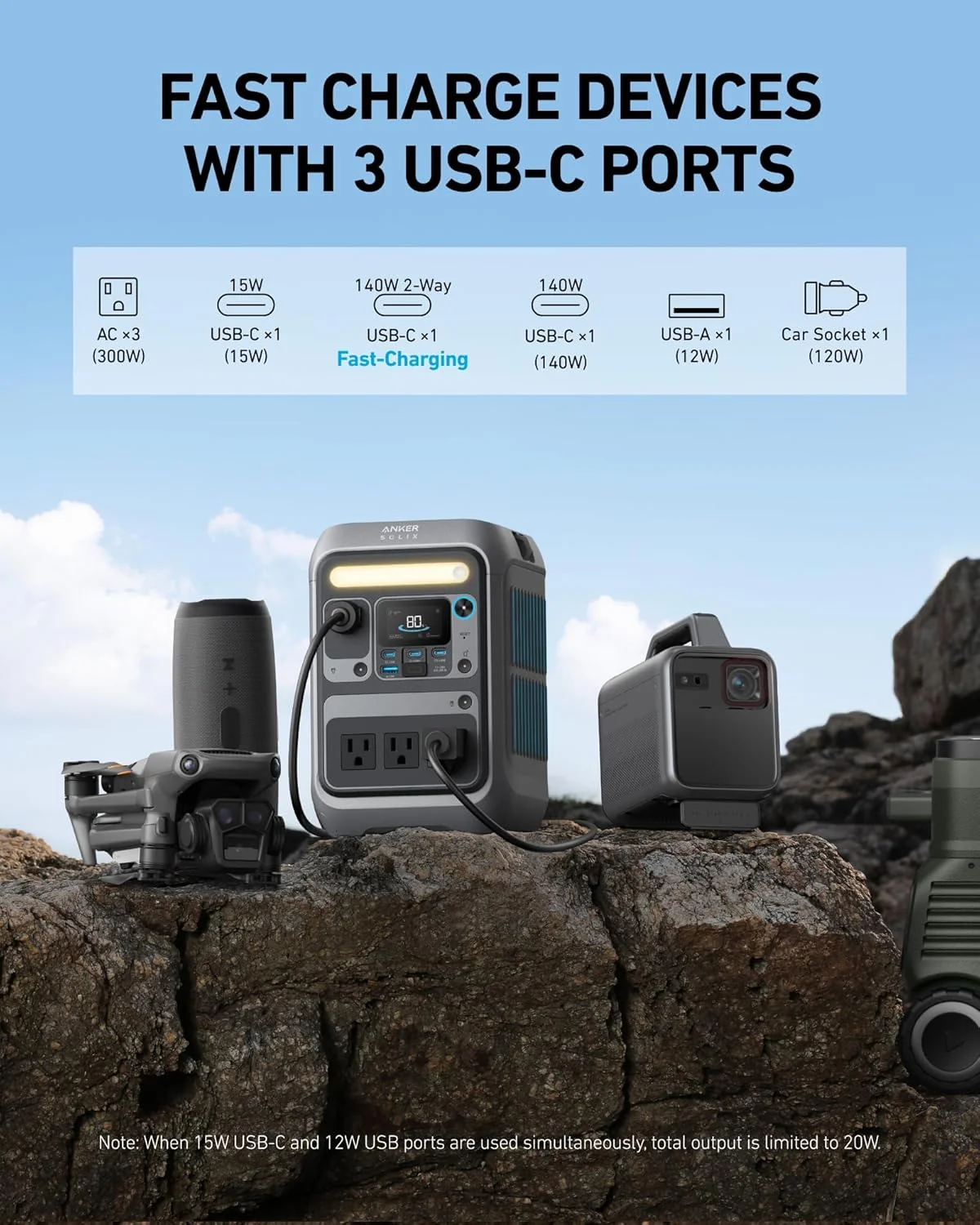 288Wh Portable Power Station - Model C300 - Image 7