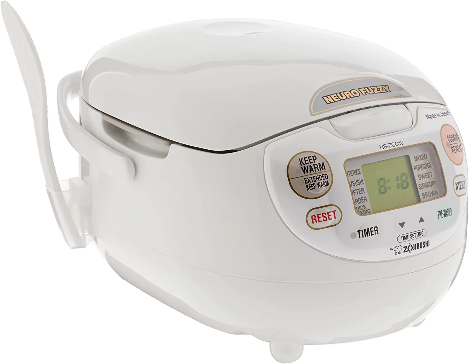 Zojirushi Neuro Fuzzy Rice Cooker And Warmer, 5.5-Cup, Premium White - NS-ZCC10