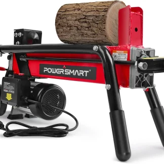 Electric Log Splitter 7-Ton - Efficient Wood Splitter with 3500 Motor Speed, 15 Amp, Horizontal Full Beam Design and Steel Wedge for Firewood & Kindling Cutting
