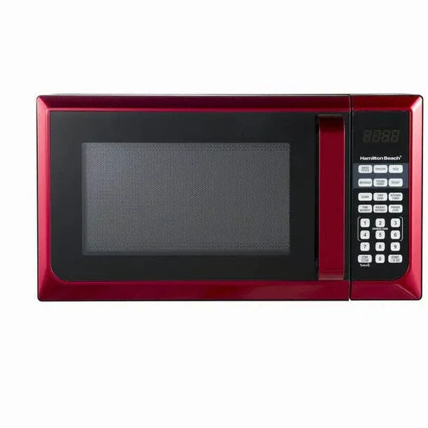 Hamilton Beach Microwave Oven 0.9 Cu. Ft., 900W, Red Stainless Steel - Image 3
