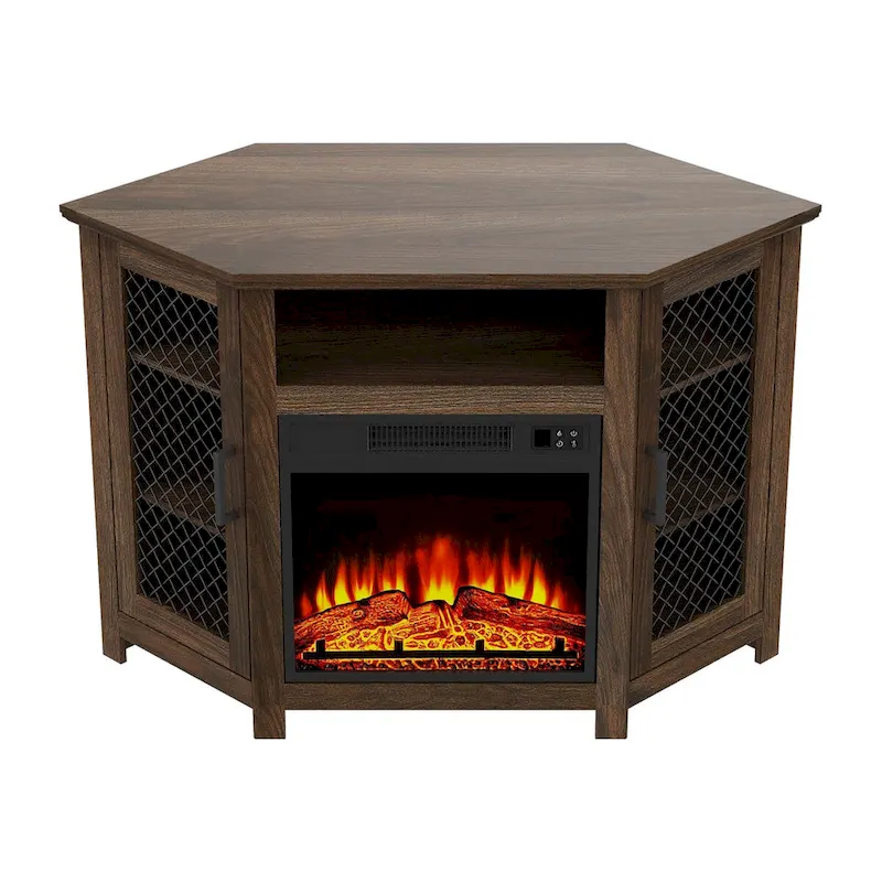 45 inch Industrial Corner Electric Fireplace TV Stand Console Table - 17 Electric Fireplace - Image 21